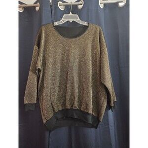 Gold and Black Sparkly Long Sleeve Sweater